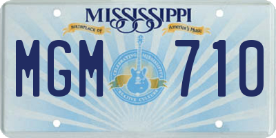 MS license plate MGM710