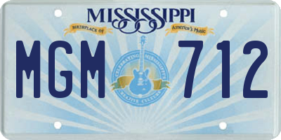 MS license plate MGM712
