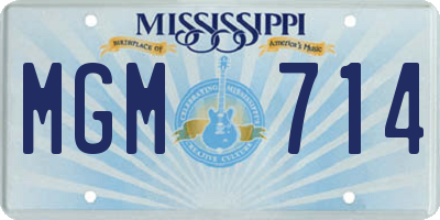 MS license plate MGM714