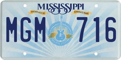 MS license plate MGM716
