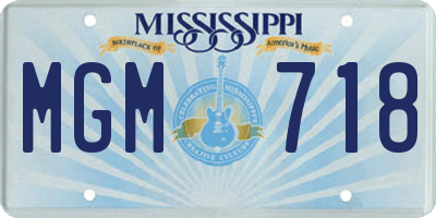 MS license plate MGM718