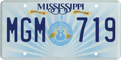 MS license plate MGM719