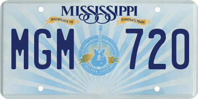 MS license plate MGM720