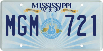 MS license plate MGM721