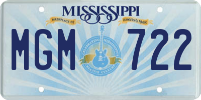 MS license plate MGM722