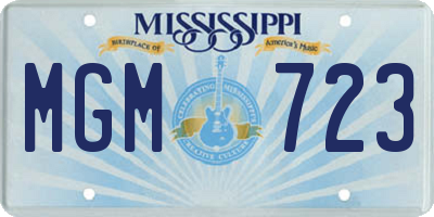 MS license plate MGM723