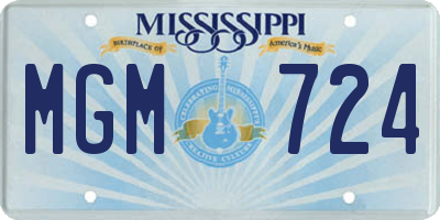 MS license plate MGM724