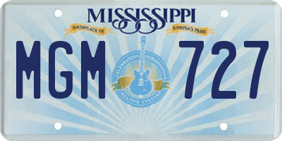 MS license plate MGM727