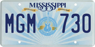 MS license plate MGM730