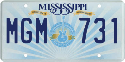 MS license plate MGM731