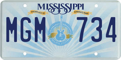 MS license plate MGM734