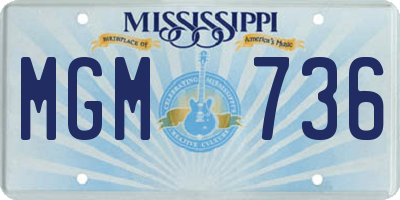 MS license plate MGM736