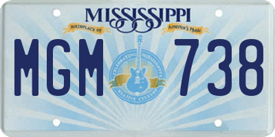 MS license plate MGM738