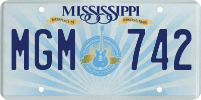 MS license plate MGM742