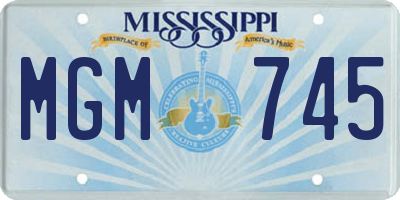 MS license plate MGM745