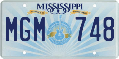 MS license plate MGM748