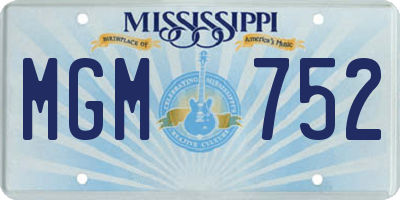 MS license plate MGM752