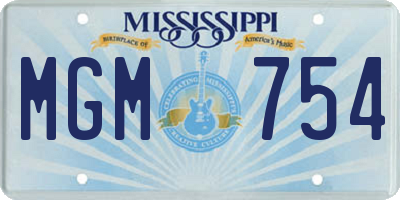 MS license plate MGM754