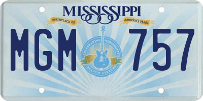 MS license plate MGM757