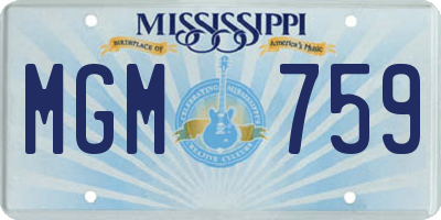 MS license plate MGM759
