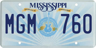MS license plate MGM760