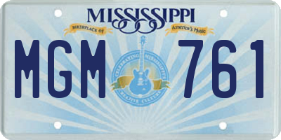 MS license plate MGM761