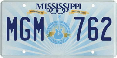 MS license plate MGM762