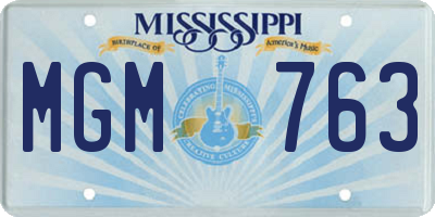 MS license plate MGM763