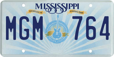 MS license plate MGM764