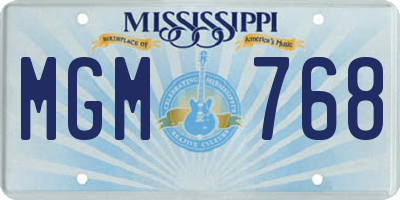 MS license plate MGM768