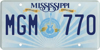 MS license plate MGM770