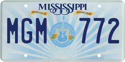 MS license plate MGM772