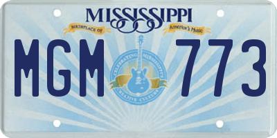 MS license plate MGM773