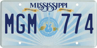 MS license plate MGM774