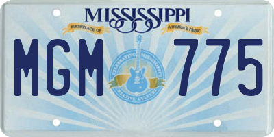 MS license plate MGM775
