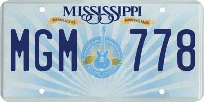MS license plate MGM778
