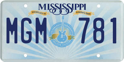 MS license plate MGM781