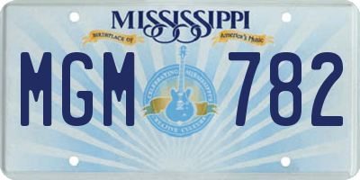 MS license plate MGM782