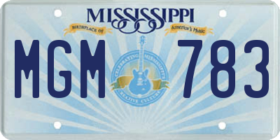MS license plate MGM783