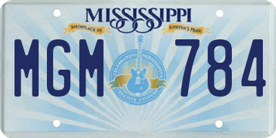 MS license plate MGM784