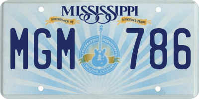 MS license plate MGM786