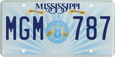 MS license plate MGM787