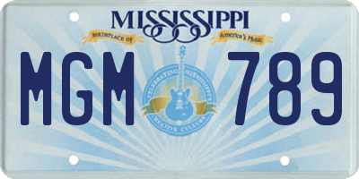 MS license plate MGM789