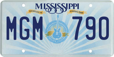MS license plate MGM790