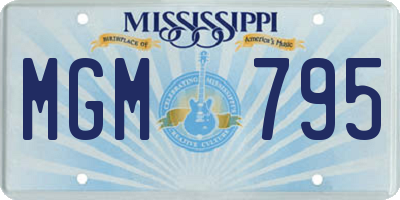 MS license plate MGM795