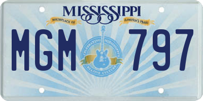 MS license plate MGM797