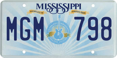 MS license plate MGM798