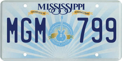 MS license plate MGM799