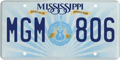 MS license plate MGM806