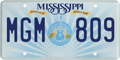 MS license plate MGM809